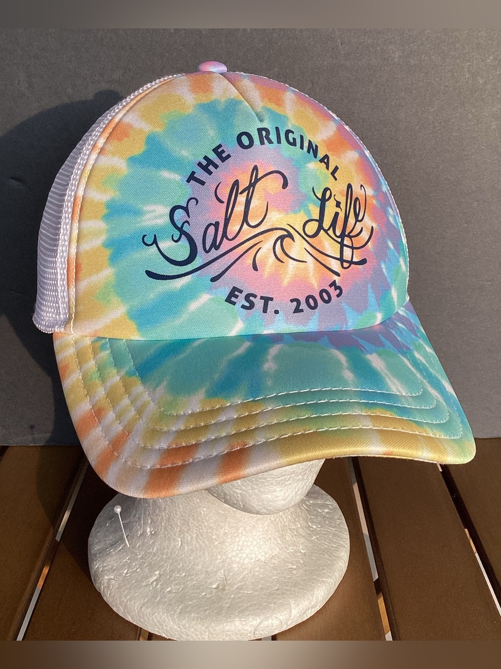Salt life SnapBack Trucker Hat Rainbow Tie Dye Live salty